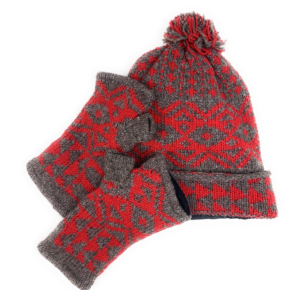 Woolen Beanie And Gloves Set